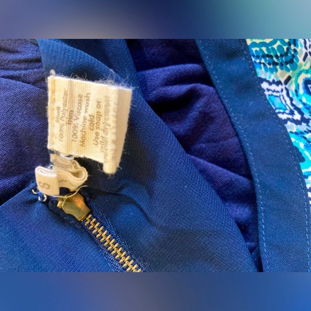 Japna Spaghetti blue and black paper moon halter style blouse - Picture 3 of 3